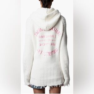 Zadig & Voltaire Anya Cow Blason Embroidered Zip-Up Hooded Sweater
Size M /L